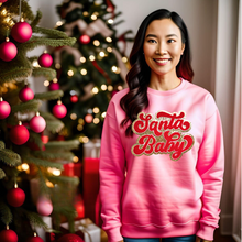 Load image into Gallery viewer, Red Santa Baby Chenille Patch Sweatshirt PRE-ORDER