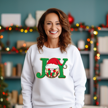 Load image into Gallery viewer, Joy Disco Santa Hat Chenille Patch Sweatshirt PRE-ORDER
