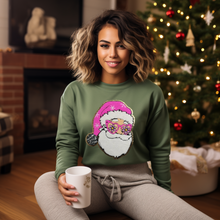 Load image into Gallery viewer, Disco Pink Santa Hat Chenille Patch Sweatshirt PRE-ORDER