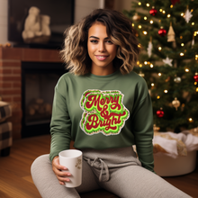 Load image into Gallery viewer, Merry & Bright Animal Print Chenille Patch Sweatshirt PRE-ORDER