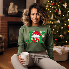 Load image into Gallery viewer, Joy Disco Santa Hat Chenille Patch Sweatshirt PRE-ORDER