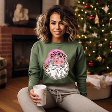 Load image into Gallery viewer, Pink Santa Animal Print Chenille Patch Sweatshirt PRE-ORDER