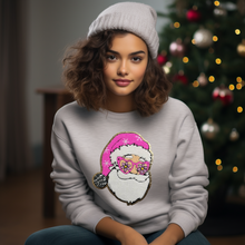 Load image into Gallery viewer, Disco Pink Santa Hat Chenille Patch Sweatshirt PRE-ORDER