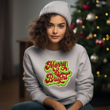 Load image into Gallery viewer, Merry & Bright Animal Print Chenille Patch Sweatshirt PRE-ORDER