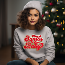 Load image into Gallery viewer, Red Santa Baby Chenille Patch Sweatshirt PRE-ORDER