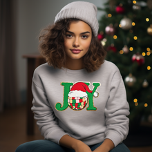 Load image into Gallery viewer, Joy Disco Santa Hat Chenille Patch Sweatshirt PRE-ORDER
