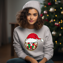 Load image into Gallery viewer, Disco Santa Hat Chenille Patch Sweatshirt PRE-ORDER