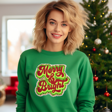 Load image into Gallery viewer, Merry & Bright Animal Print Chenille Patch Sweatshirt PRE-ORDER