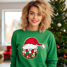 Load image into Gallery viewer, Disco Santa Hat Chenille Patch Sweatshirt PRE-ORDER