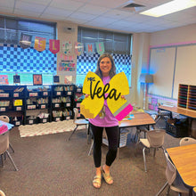 Load image into Gallery viewer, Coquette Teacher Pencil Bow Wooden Door Sign Pre-Order