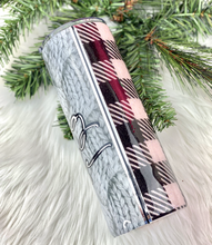 Load image into Gallery viewer, RTS {Snug Life Pink/Black Plaid} 24 oz Tumbler