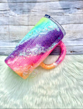 Load image into Gallery viewer, RTS {Neon Rainbow Swirl Glitter Tumbler}