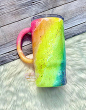 Load image into Gallery viewer, RTS {Neon Rainbow Swirl Glitter Tumbler}