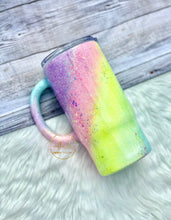 Load image into Gallery viewer, RTS {Pastel Rainbow Swirl Glitter Tumbler}
