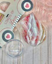 Load image into Gallery viewer, RTS {Gold/Opal White/Red Milky Way} 12 oz Wine Tumbler W/Lid