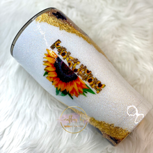 Load image into Gallery viewer, RTS {Gold Leaf Leopard Sunflower} 30 oz Modern Curve Tumbler