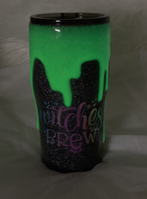 Load image into Gallery viewer, RTS {Witches Brew Green Glow In The Dark Drip} 20 oz Modern Curve Tumbler