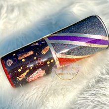 Load image into Gallery viewer, RTS {HP Spell Book Purple, Orange, Black} 20 oz Skinny w/ HandleTumbler