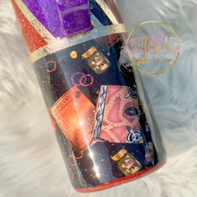 Load image into Gallery viewer, RTS {HP Spell Book Purple, Orange, Black} 20 oz Skinny w/ HandleTumbler