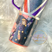 Load image into Gallery viewer, RTS {HP Spell Book Purple, Orange, Black} 20 oz Skinny w/ HandleTumbler