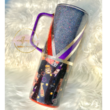 Load image into Gallery viewer, RTS {HP Spell Book Purple, Orange, Black} 20 oz Skinny w/ HandleTumbler