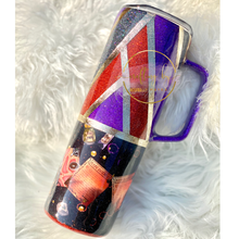 Load image into Gallery viewer, RTS {HP Spell Book Purple, Orange, Black} 20 oz Skinny w/ HandleTumbler