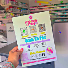Load image into Gallery viewer, Personalized UV Printed QR Code Payment Sign for Small Businesses | White Acrylic Display
