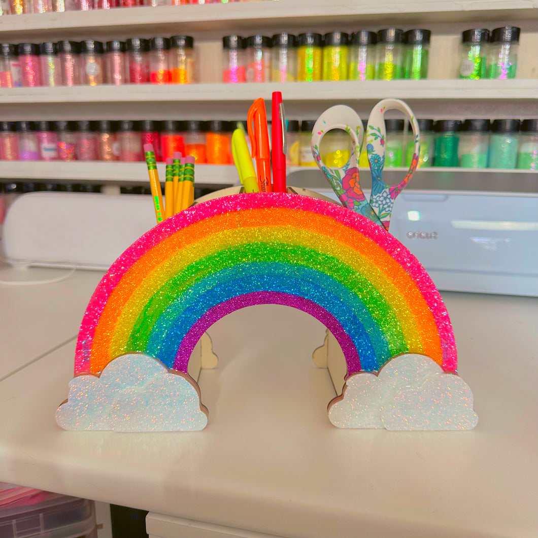 Glitter Rainbow Desk Pen Holder Pre-Order