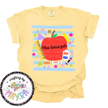Load image into Gallery viewer, Teacher Apple Name Shirt
