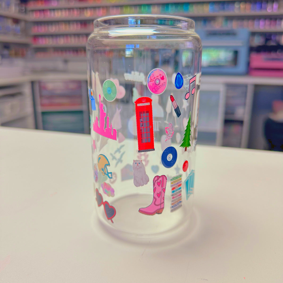 Copy of Taylor Swift Eras Tour Icons Glass Can – CraftingByMayra