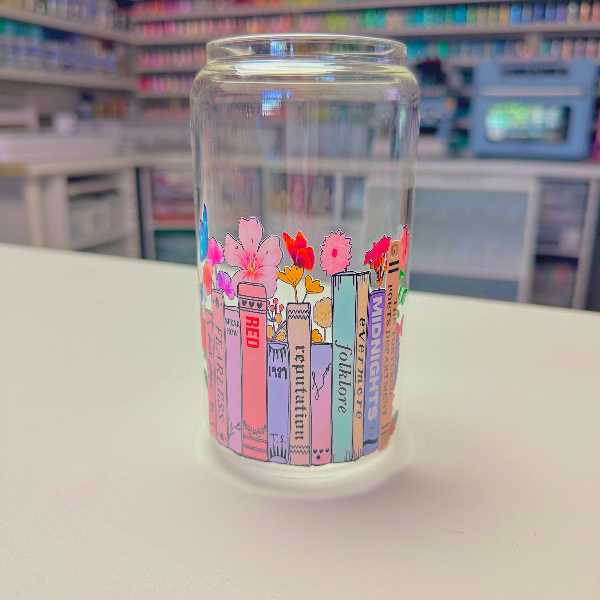 Taylor Swift Eras Tour Books Glass Can – CraftingByMayra