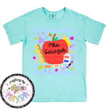 Load image into Gallery viewer, Teacher Apple Name Shirt
