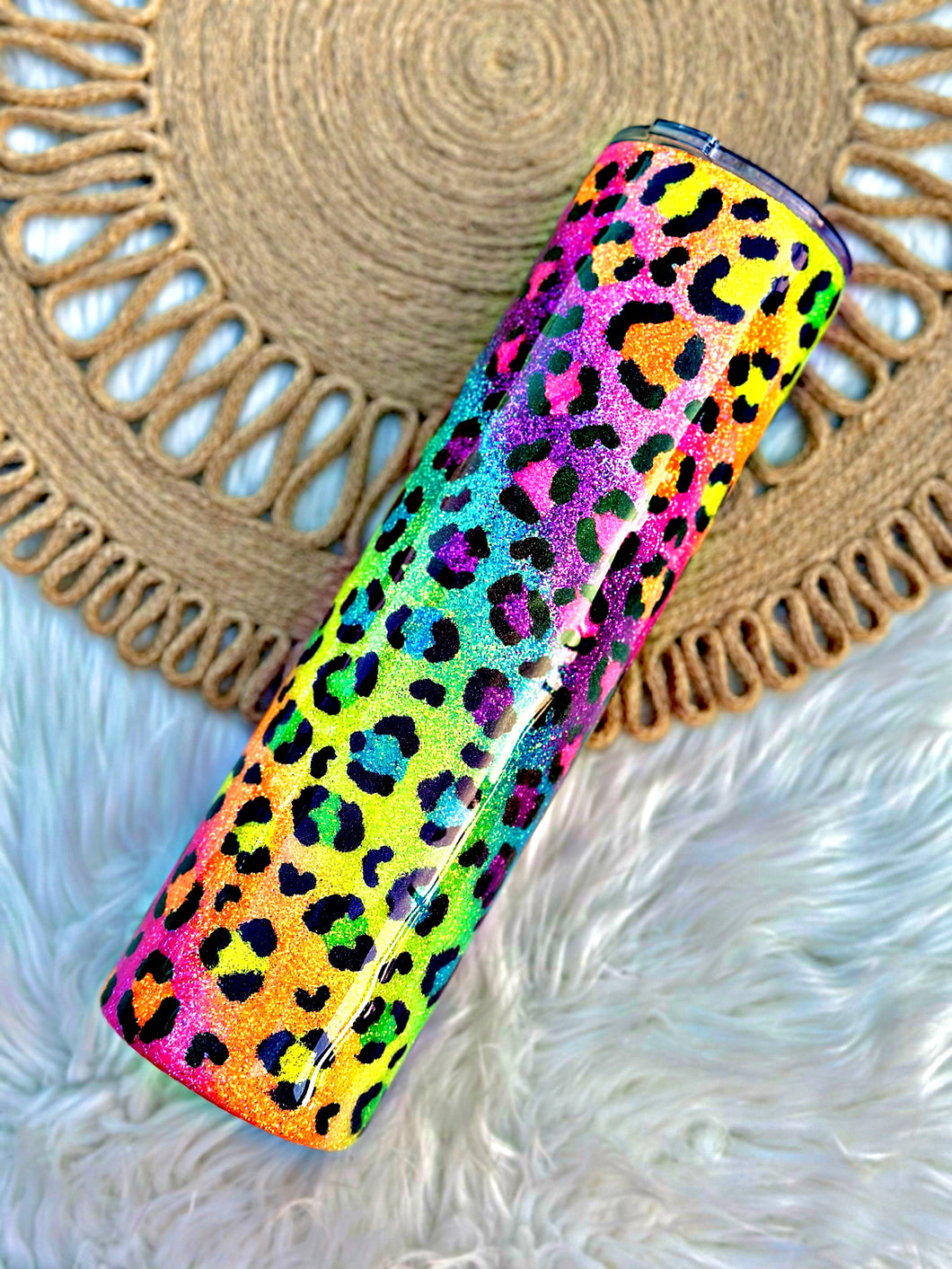 Neon Glitter Leopard Print
