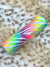 Load image into Gallery viewer, Neon Glitter/ Silver Zebra Made To Teach

